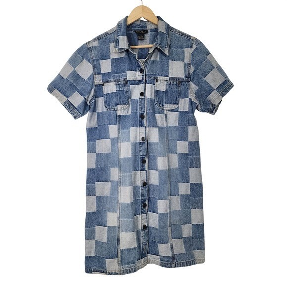 Ashley Stewart Dresses & Skirts - Ashley Stewart Patchwork Denim cotton Shirt Dress Y2K Boho Size 16R